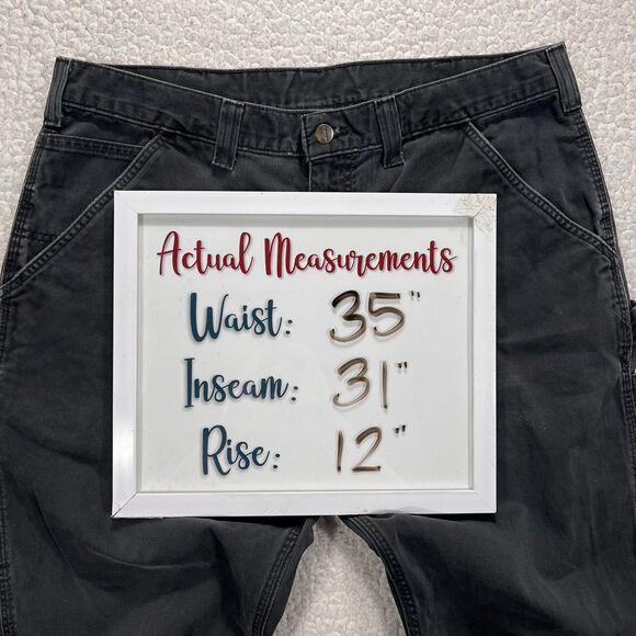 Carhartt Carpenter Pants Men’s 35x31 Black Twill Utility Work Relaxed Workwear - Picture 11 of 11